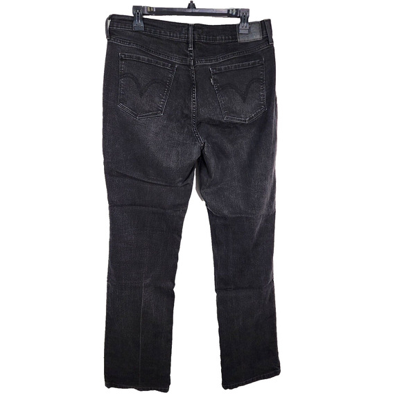 Levi's 505 Jeans Women Straight Leg Size 14 Denim Black Mid Rise 5-Pocket Casual - Picture 2 of 11